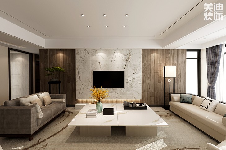 桃花源里145㎡簡(jiǎn)約風(fēng)裝修效果圖--客廳