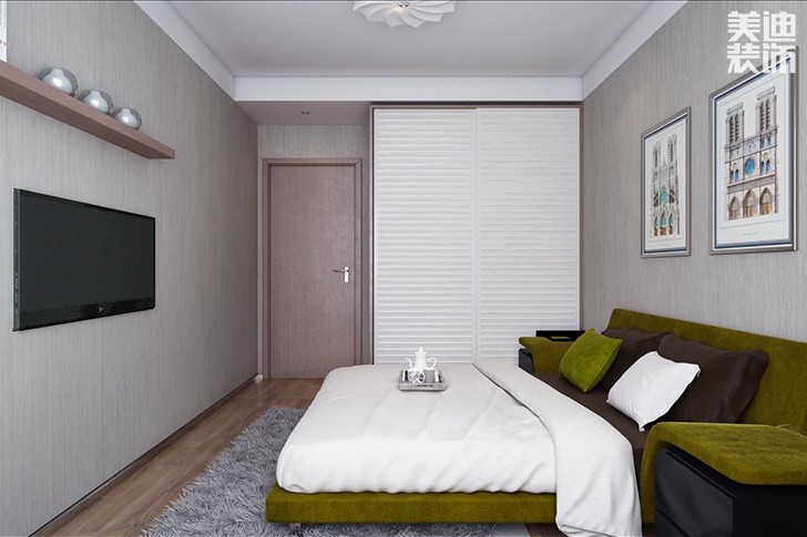 御景東方138㎡新中式裝修效果圖-臥室