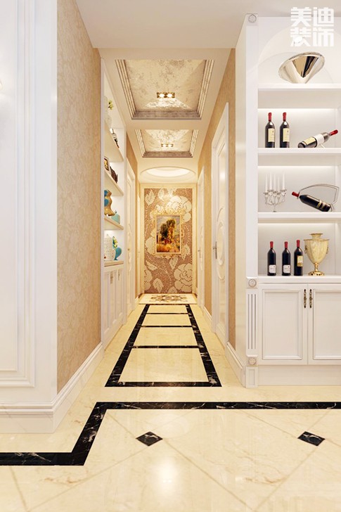 金茂梅溪湖136平方歐式風(fēng)格案例效果圖--過道