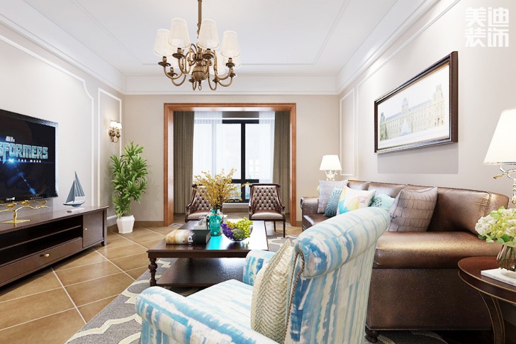 富基世紀(jì)公園香樟園135平米小美風(fēng)格--客廳