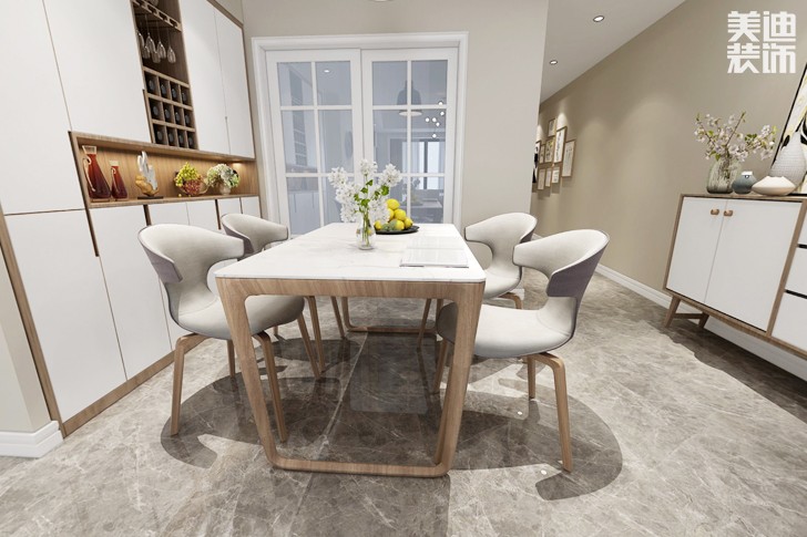 潤和又一城106平米北歐簡約風(fēng)格案例效果圖--餐廳