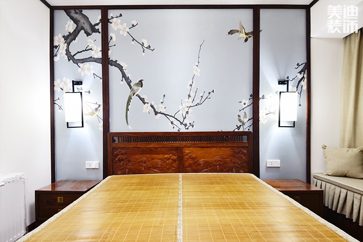 八方小區(qū)160平米新中式風(fēng)實景圖--臥室