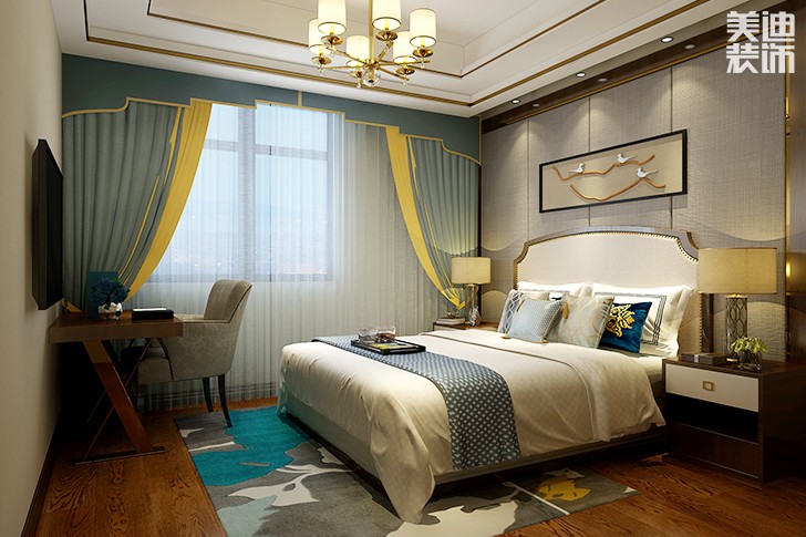 湘江一號(hào)180平米后現(xiàn)代風(fēng)格實(shí)景圖-次臥