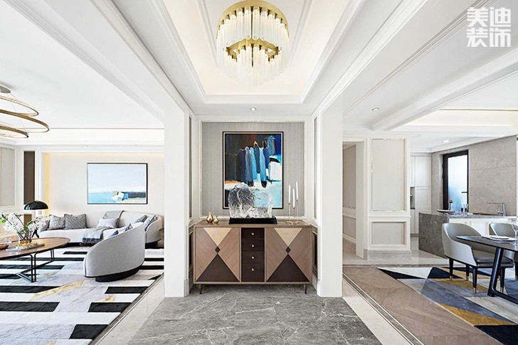格林春天220平米輕奢風(fēng)案例效果圖-過(guò)道