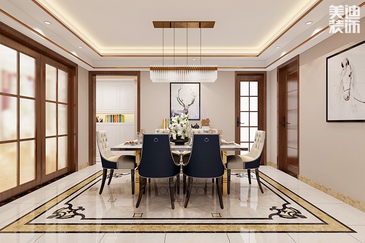 湘江一號(hào)180平米后現(xiàn)代風(fēng)格實(shí)景圖-餐廳