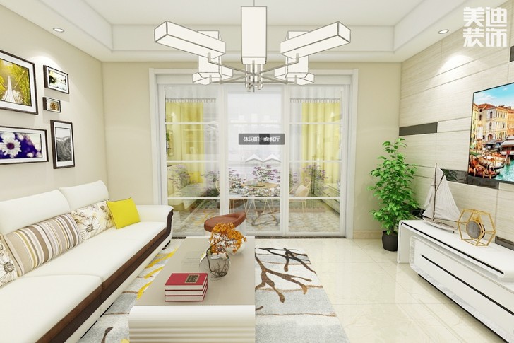 碧桂園.十里江灣120平方現(xiàn)代風(fēng)格案例效果圖-客廳