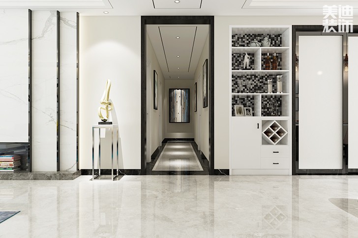 天鵝灣140平簡(jiǎn)約裝修案例圖--過(guò)道