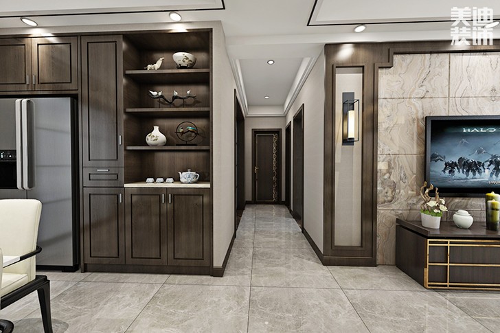 南坪花苑110平現(xiàn)代裝修案例圖--過道