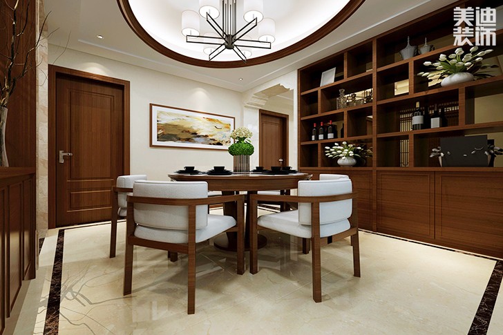 金鐘·時(shí)代城135平米中式風(fēng)格案例效果圖-餐廳