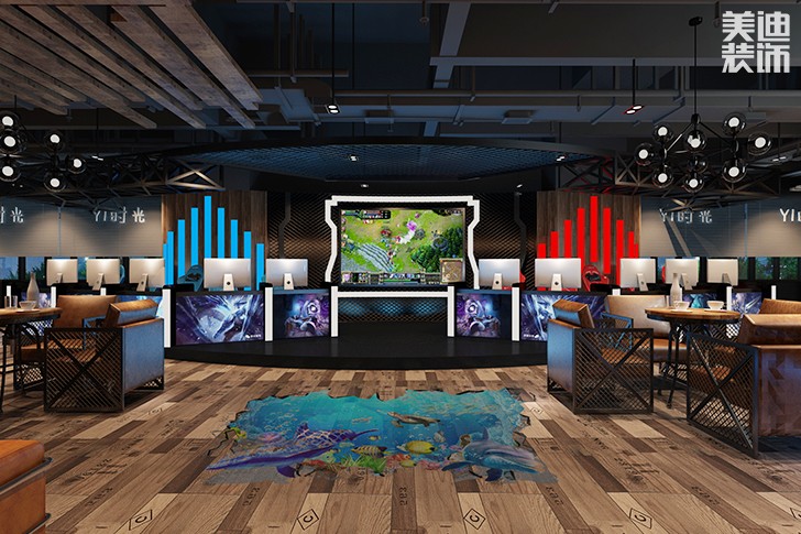 長(zhǎng)沙yi時(shí)光網(wǎng)咖550平米工業(yè)風(fēng)案例圖--進(jìn)門(mén)視角