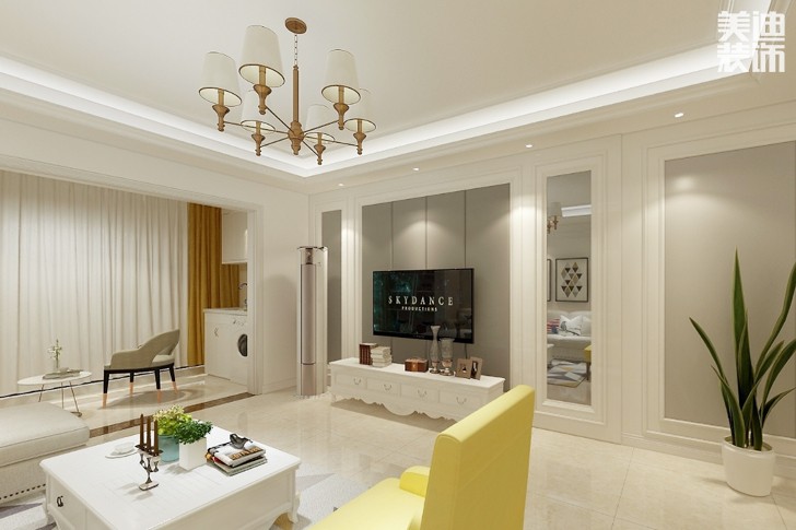領(lǐng)秀資江135平米現(xiàn)代簡約裝修效果圖--客廳