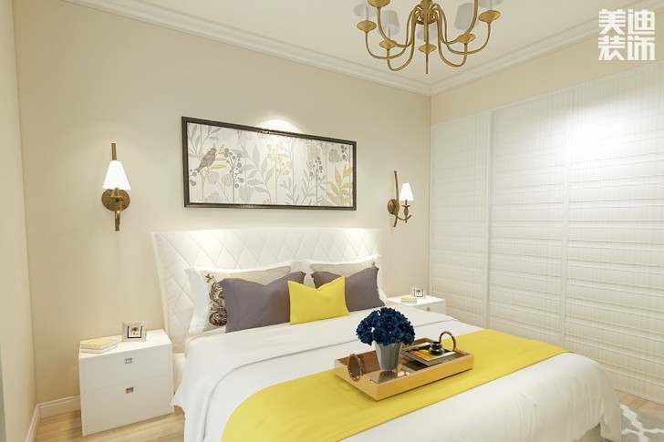 領(lǐng)秀資江135平米現(xiàn)代簡約裝修效果圖--臥室