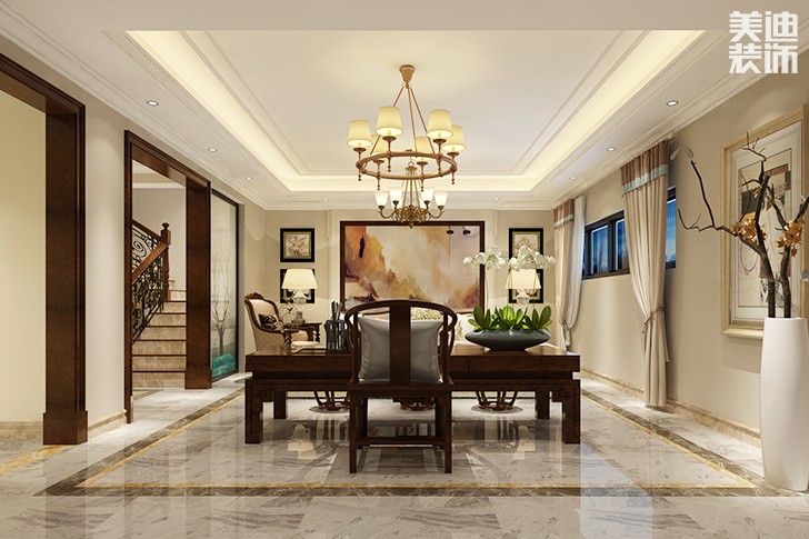 岳陽美濃小鎮(zhèn)300平別墅歐式裝修風(fēng)格效果圖--地下室