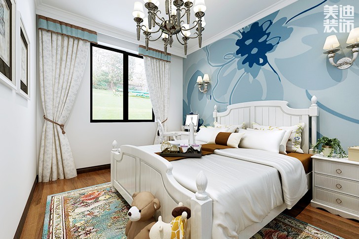 棠溪人家120平歐式田園風格裝修效果圖--臥室