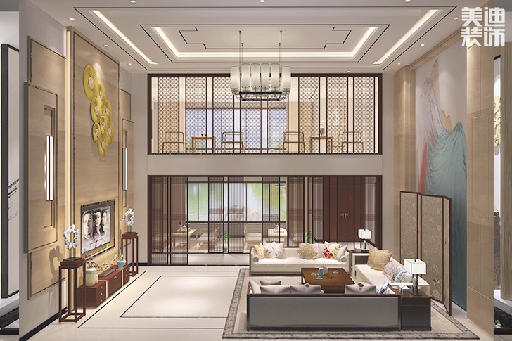 紫云山莊1102平方新中式裝修案例圖