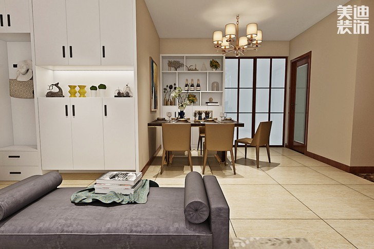 東方城市廣場160平米現代風格案例圖--餐廳