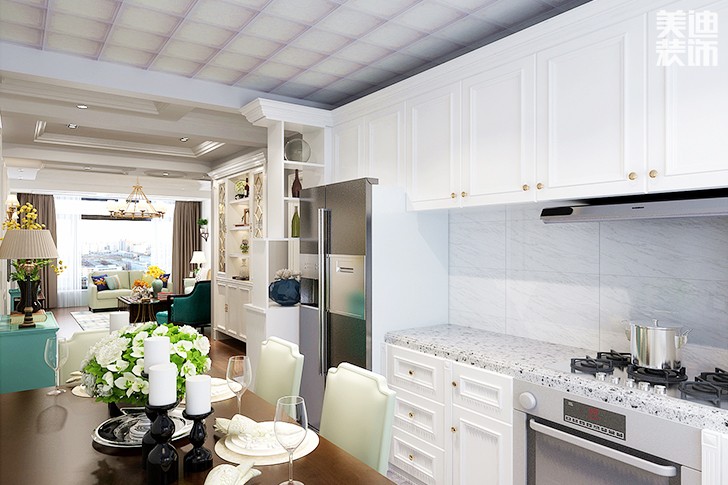 水岸豪庭130平簡歐風(fēng)裝修案例圖