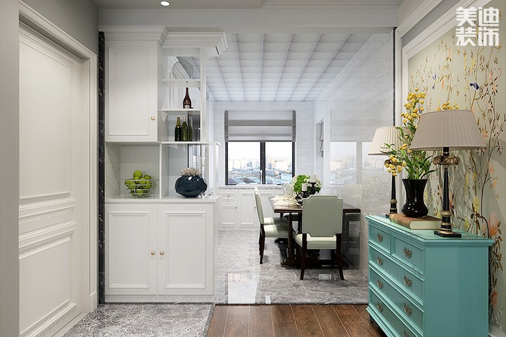 水岸豪庭130平簡歐風(fēng)裝修案例圖