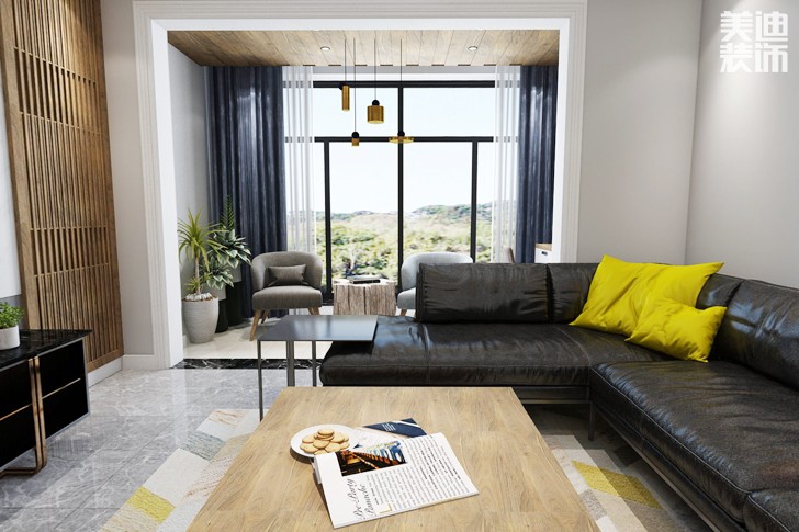 東方城市廣場(chǎng)140平米現(xiàn)代風(fēng)格案例圖--客廳