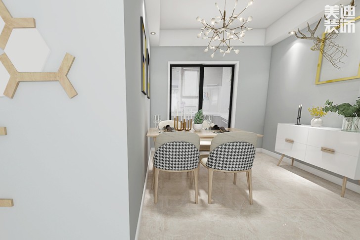 五礦·萬境水岸120㎡現(xiàn)代簡約風格裝修效果圖--餐廳