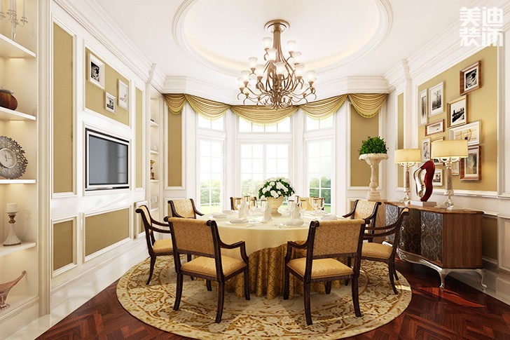 國際公館歐式風格420平米裝修效果圖--餐廳