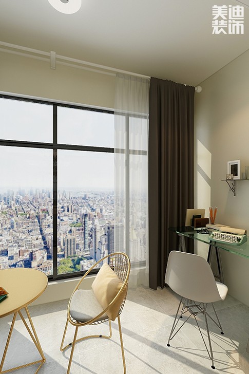 濱江華府140平方現(xiàn)代風(fēng)格效果圖--落地窗