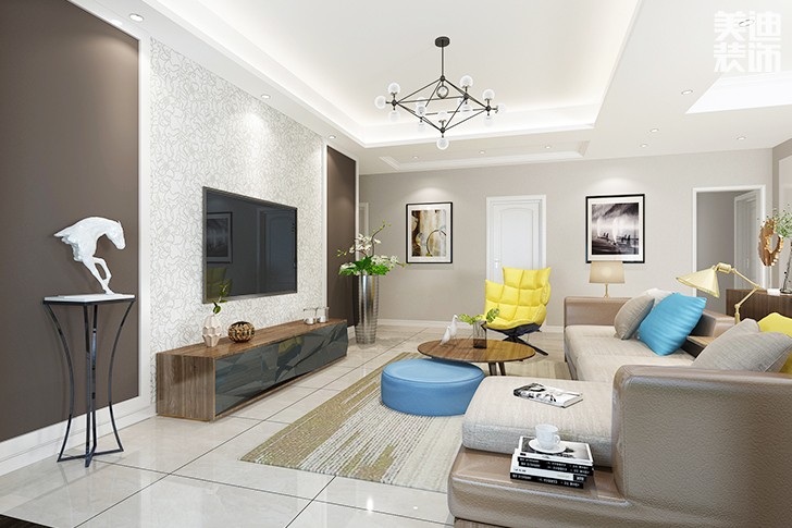 印象巴厘133㎡現(xiàn)代簡(jiǎn)約效果圖--客廳