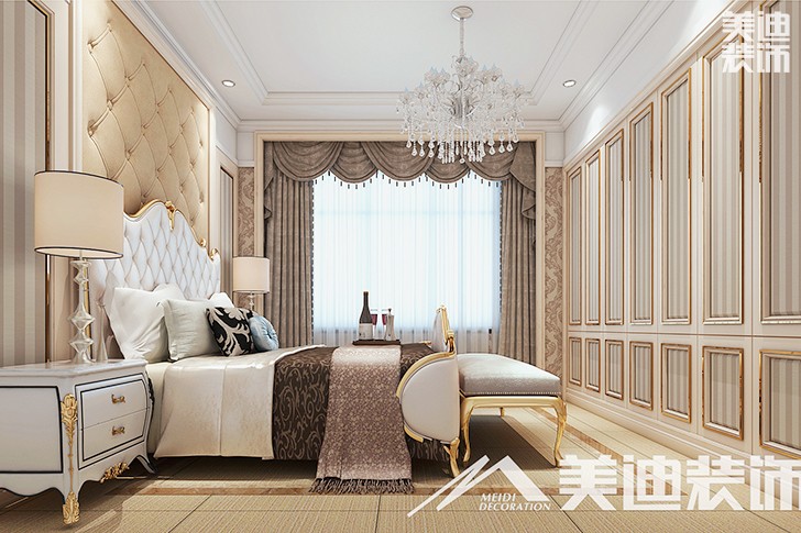 	岳陽縣私人別墅400平歐式裝修風格--一樓主臥室