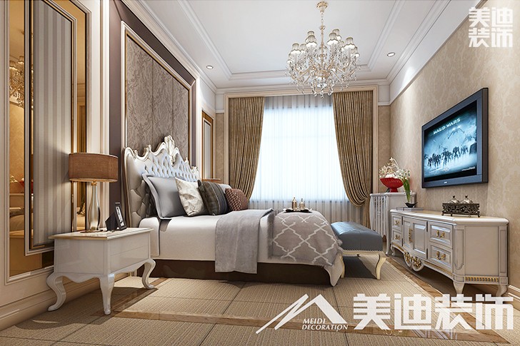 	岳陽縣私人別墅400平歐式裝修風格--一樓臥室