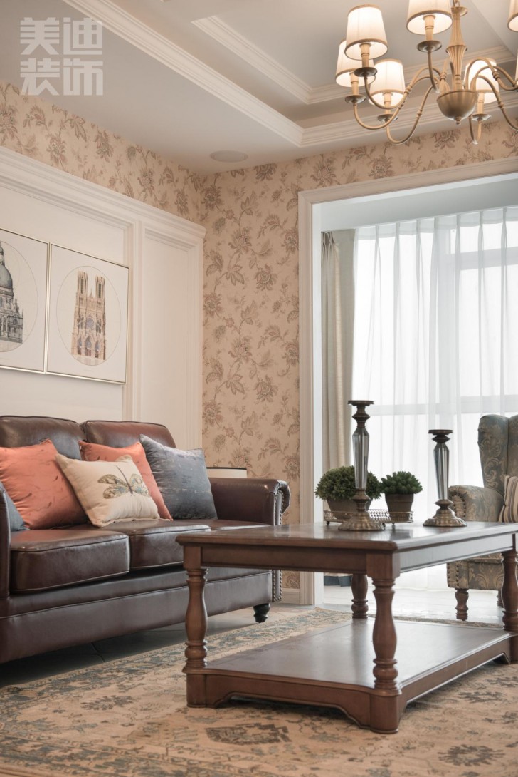 經(jīng)典小美風格樣板房案例實景圖--客廳