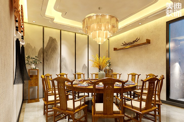 西維咖啡慕茗緣店1800平米新中式風(fēng)格效果圖--大包餐廳