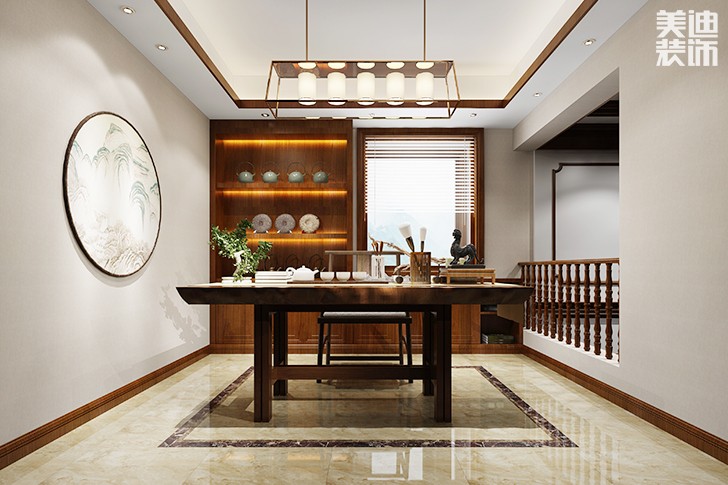 加州小鎮(zhèn)325平美式風(fēng)格裝修案例圖--茶室