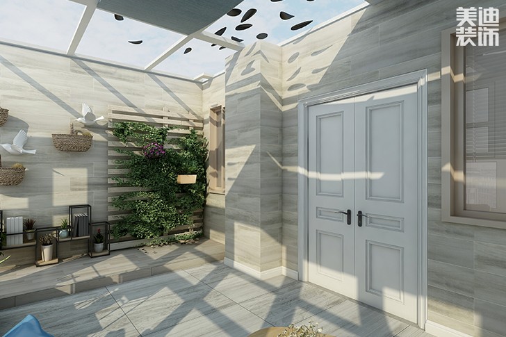 澳海瀾庭145平米新中式風格裝修效果圖--露臺1