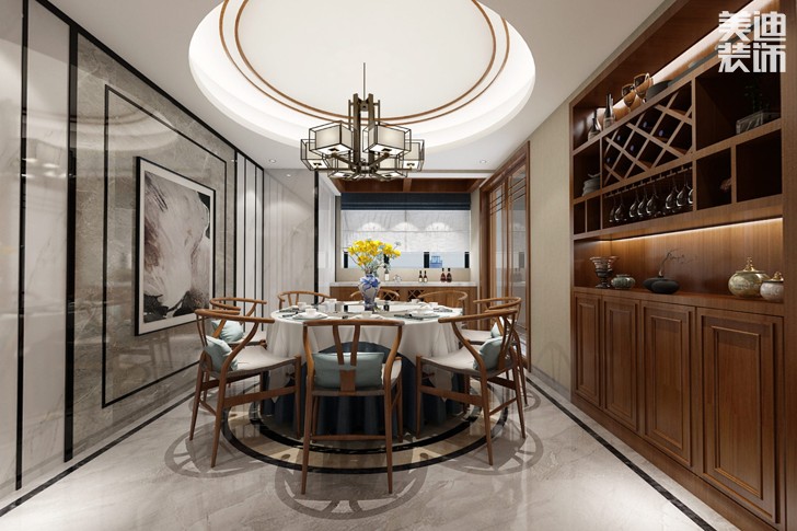 通用時代240平米新中式風格裝修效果圖--餐廳