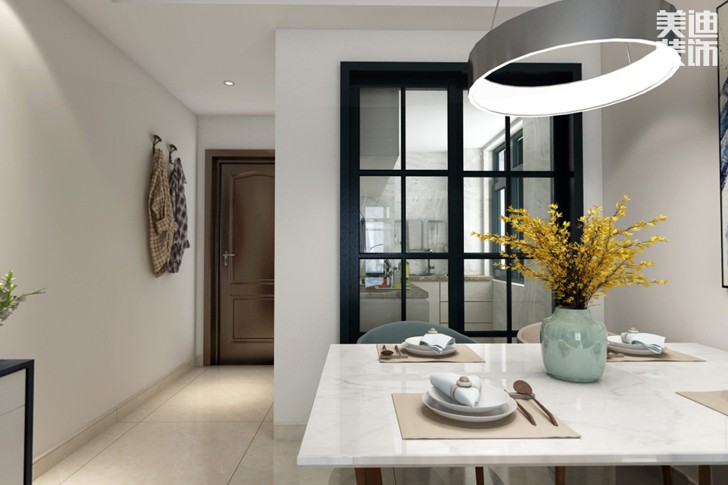 華潤(rùn)置地95平米現(xiàn)代風(fēng)格裝修效果圖--餐廳