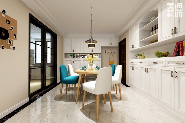 五一大道202135平米簡(jiǎn)美風(fēng)格裝修效果圖--餐廳