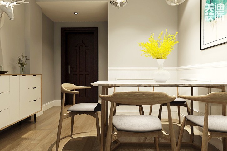 山水灣105平米北歐風(fēng)格裝修效果圖--餐廳