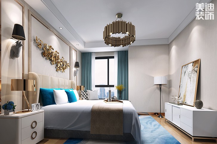 長(zhǎng)房云時(shí)代120平歐式輕奢風(fēng)裝修案例效果圖--臥室