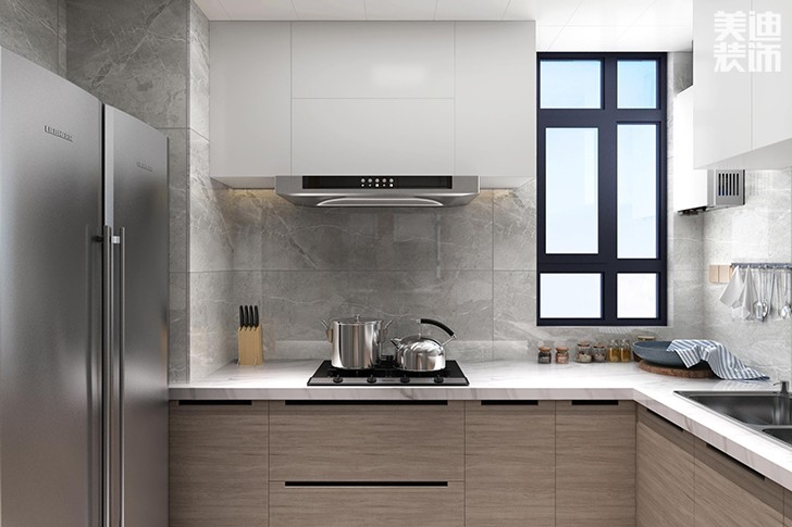 新華聯(lián)夢(mèng)想城90平北歐風(fēng)裝修案例實(shí)拍圖--廚房