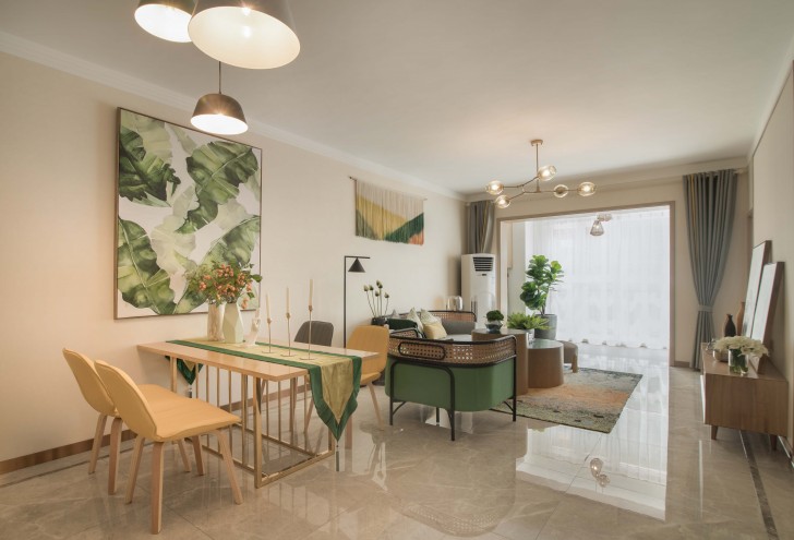 長沙西店樣板房美式風(fēng)格裝修實景圖--餐廳