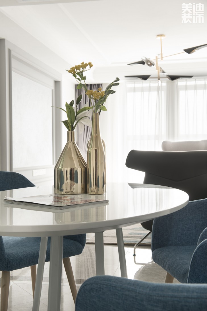 雙灣國際120平米新奢古典案例裝修實拍圖-餐廳