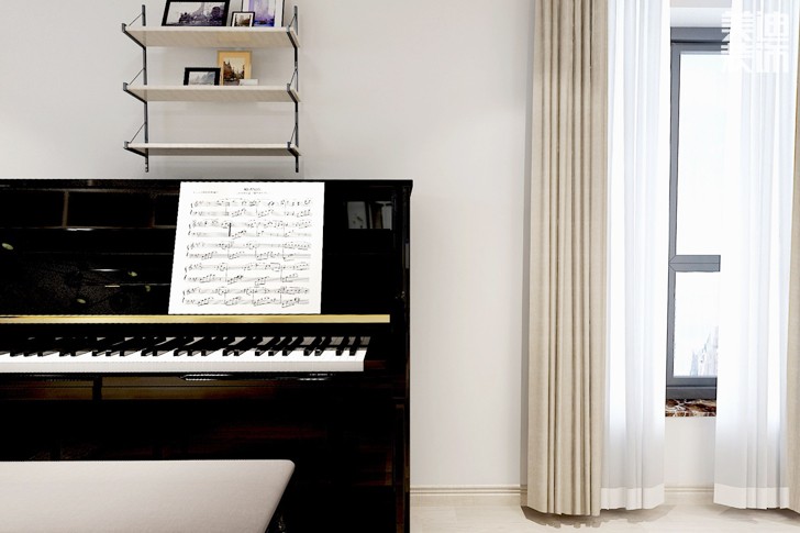 北辰三角洲109平米北歐風格裝修案例效果圖—書房