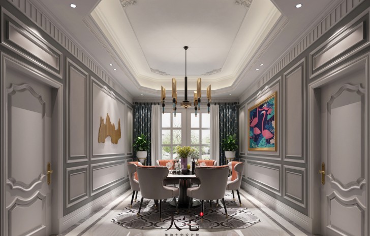 青竹園1000平米法式獨棟裝修案例效果圖--餐廳