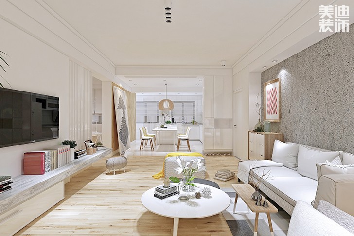 中航城145平米日式混搭風(fēng)格裝修效果圖--客廳