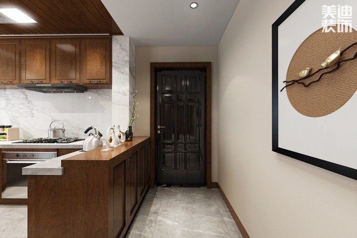 谷山里115平米新中式風(fēng)格裝修效果圖--過(guò)道