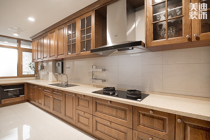 江山壹號(hào)180平米新中式風(fēng)格裝修案例實(shí)拍圖--廚房