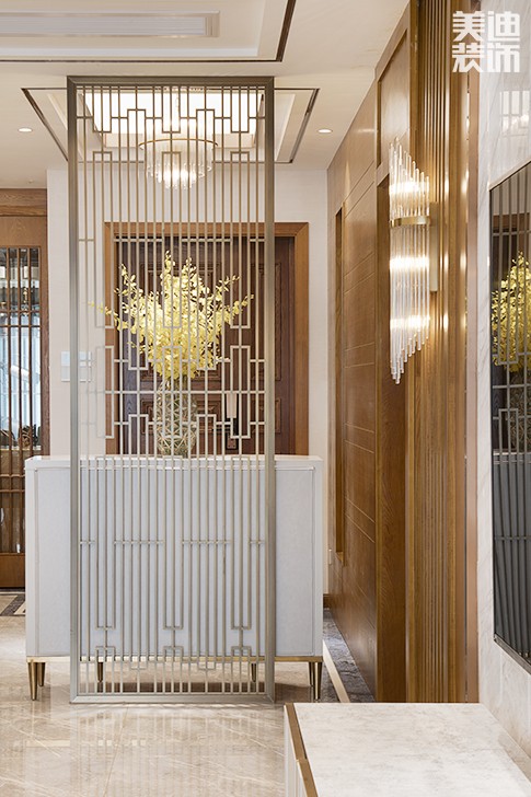 江山壹號(hào)180平米新中式風(fēng)格裝修案例實(shí)拍圖--隔斷