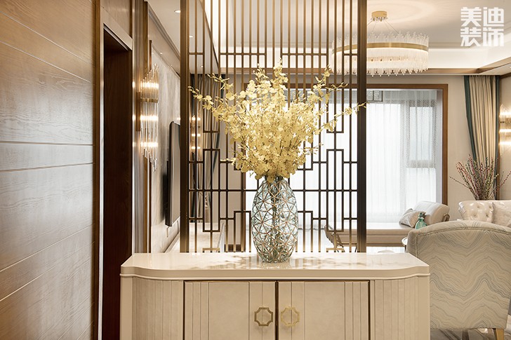 江山壹號(hào)180平米新中式風(fēng)格裝修案例實(shí)拍圖--玄關(guān)