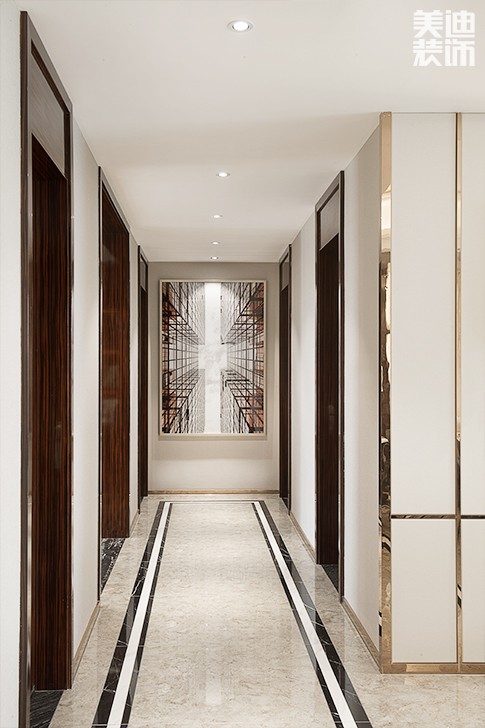 江山壹號(hào)232平米港式輕奢風(fēng)裝修案例實(shí)拍圖--過道