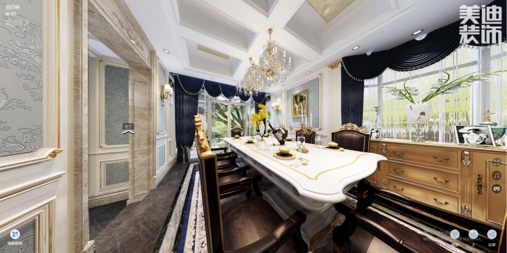 碧桂園-春江翠韻300平米法式風(fēng)格裝修案例效果圖--餐廳